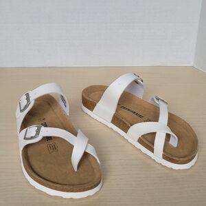 Cushionaire Luna Cork Footbed Women's Slip-On Slides Strap Sandals Sz 7.5M